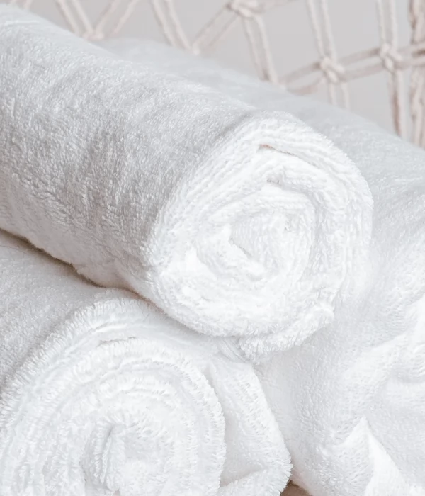 white folded towel